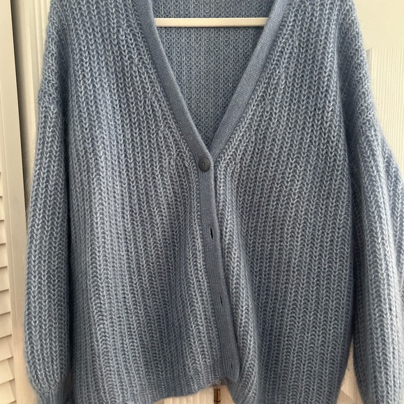 Sezane Cozy Blue Women's Sweater - Picture 2 of 5